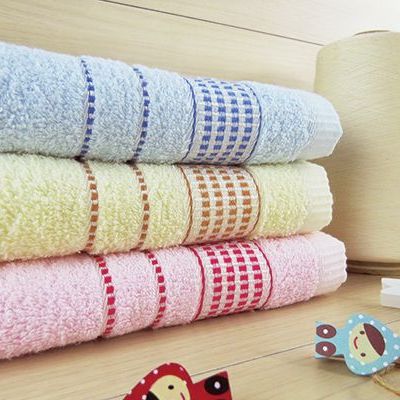 絲光格緞檔素面毛巾